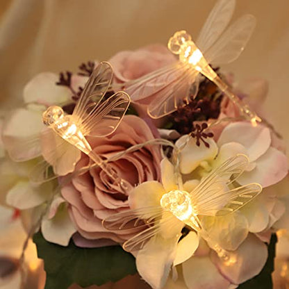 Radiant 20LED Dragonfly, Butterfly & Dandelion Fairy Lights – Magical Indoor/Outdoor Garden & Tree Décor