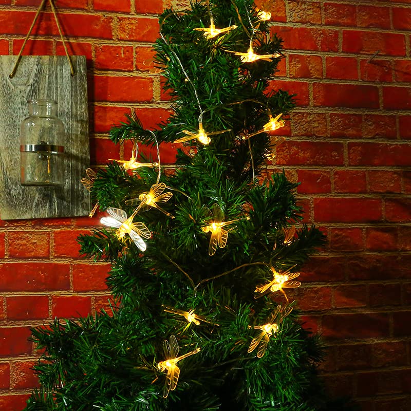 Radiant 20LED Dragonfly, Butterfly & Dandelion Fairy Lights – Magical Indoor/Outdoor Garden & Tree Décor