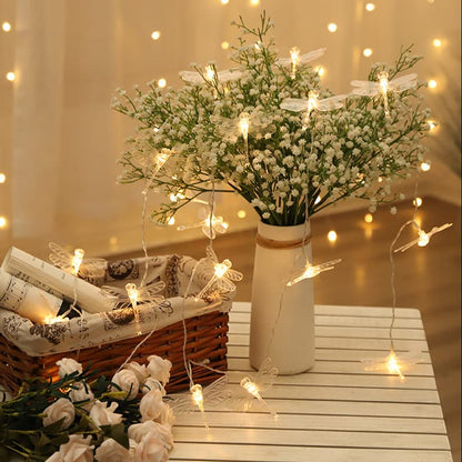 Radiant 20LED Dragonfly, Butterfly & Dandelion Fairy Lights – Magical Indoor/Outdoor Garden & Tree Décor