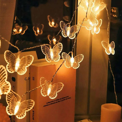 Radiant 20LED Dragonfly, Butterfly & Dandelion Fairy Lights – Magical Indoor/Outdoor Garden & Tree Décor