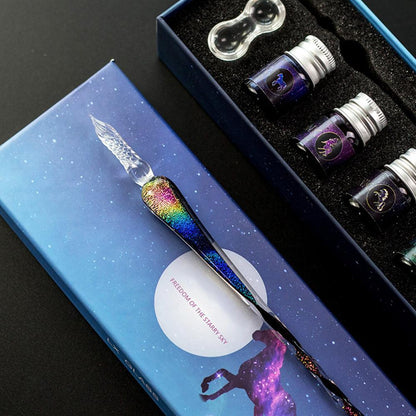 Rainbow Glass Dip Pen - Kits for Art with 5 Colorful Inks