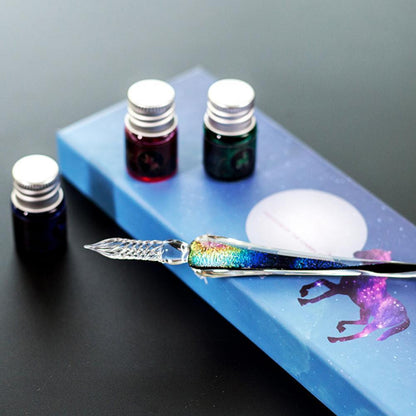 Rainbow Glass Dip Pen - Kits for Art with 5 Colorful Inks