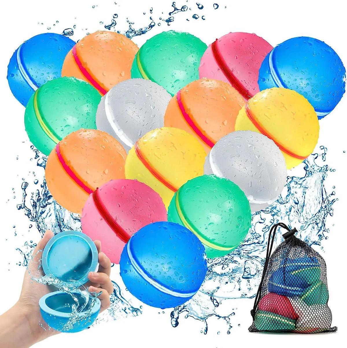 Reusable Magnetic Water Ball - Silicone Splash Toy for Wet Outdoor Fun & Games