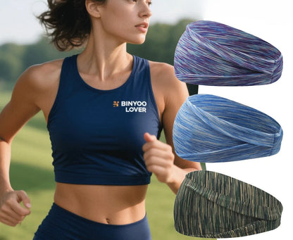 Widening Sports Headbands - 5-Pack Soft Elastic Quick-Dry Sweatbands for Yoga, Running, Gym Workout & All-Day Comfort