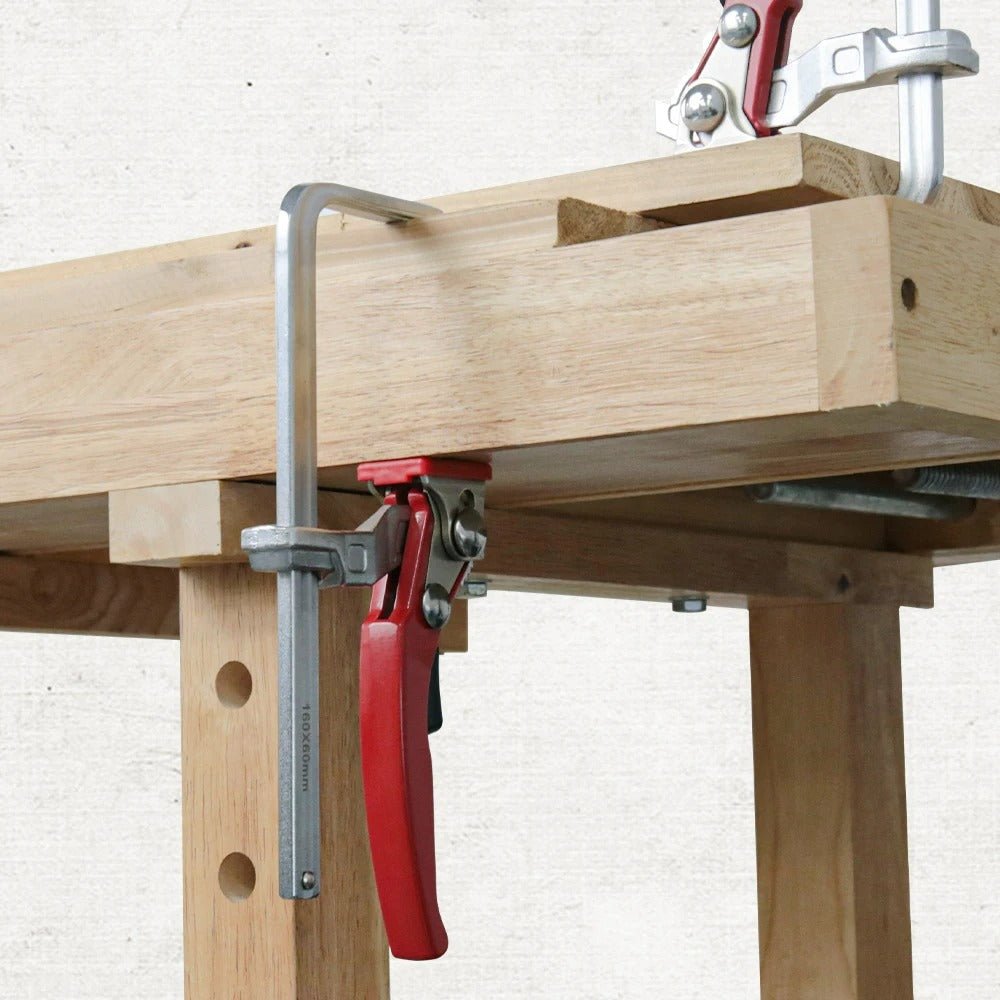 Ratcheting Table F Clamp - Alloy Steel Power-Grip Bar Clamps