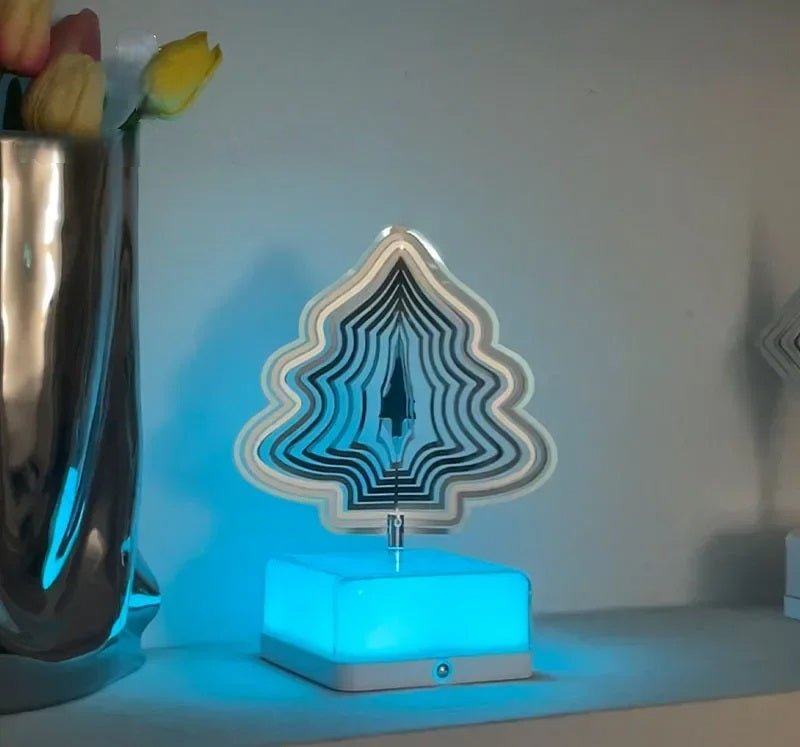 Rechargeable 16-Color Rotating 3D Night Light – App-Controlled Dreamy Bedside Lamp for Captivating Ambiance & Perfect Gifts