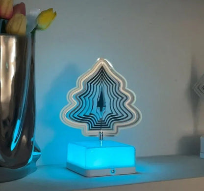 Rechargeable 16-Color Rotating 3D Night Light – App-Controlled Dreamy Bedside Lamp for Captivating Ambiance & Perfect Gifts