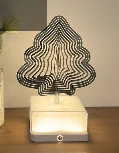 Rechargeable 16-Color Rotating 3D Night Light – App-Controlled Dreamy Bedside Lamp for Captivating Ambiance & Perfect Gifts
