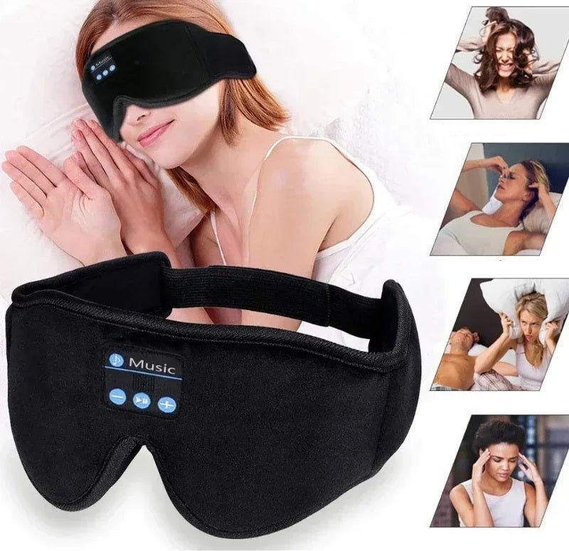 Rechargeable Bluetooth Sleep Mask – 3D Ultra-Soft Eye Mask with Wireless Music & Headphones for Ultimate Comfort & Travel Relaxation