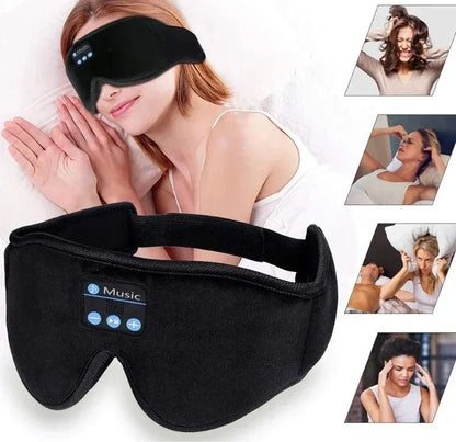 Rechargeable Bluetooth Sleep Mask – 3D Ultra-Soft Eye Mask with Wireless Music & Headphones for Ultimate Comfort & Travel Relaxation