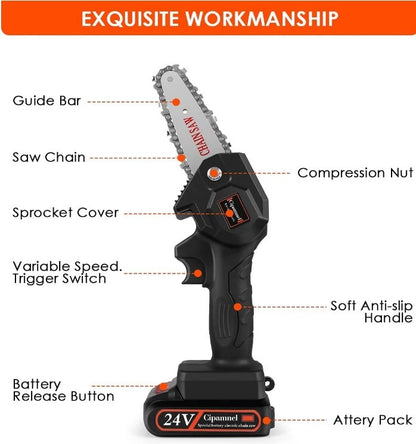 Mini-Electric Wood-Cutting Chainsaw