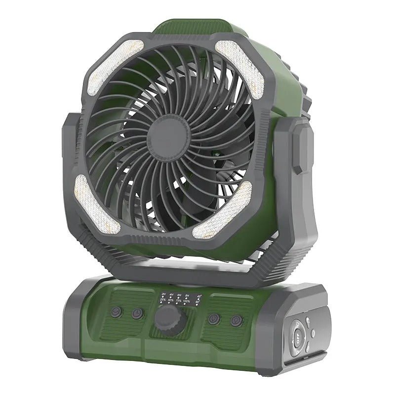 Portable Rechargeable Camping Fan -  Ceiling Fan with Light and Remote Control