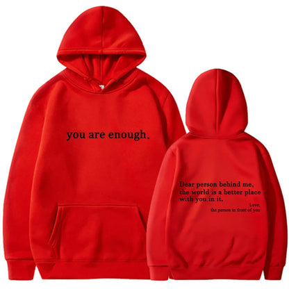 Oversized Y2K Hoodie with “Dear Person Behind Me” Print – Unisex Pullover Sweatshirt for Streetwear Winter Autumn Style