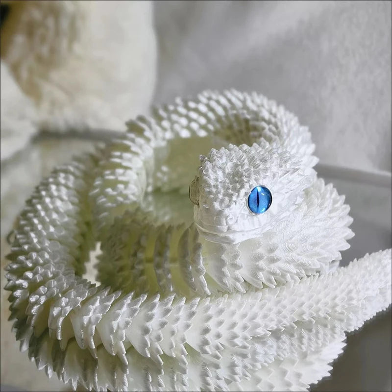 3D-Printed Articulated Snake - Posable Bush Viper Desk Fidget
