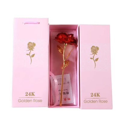Gold Foil Eternal Rose in Gift Box – 24K  Gold Long-Lasting Romantic Artificial Flower for Weddings, Anniversaries, and Valentine’s Day Love