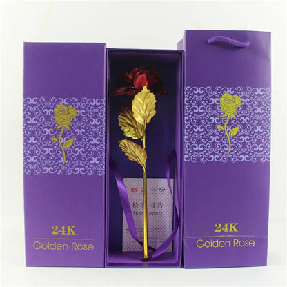 Gold Foil Eternal Rose in Gift Box – 24K  Gold Long-Lasting Romantic Artificial Flower for Weddings, Anniversaries, and Valentine’s Day Love