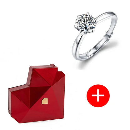 Heart-Shaped Surprise Diamond Ring Box – Automatic Jewelry Display for Romantic Proposals