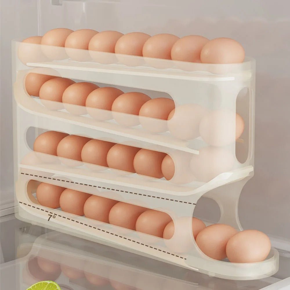 Refrigerator Egg Storage Box - 4 Tiers Fridge Egg Organizer Large Capacity Egg Holder for Fridge