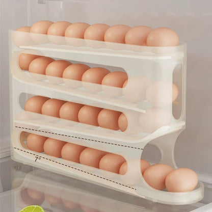 Refrigerator Egg Storage Box - 4 Tiers Fridge Egg Organizer Large Capacity Egg Holder for Fridge