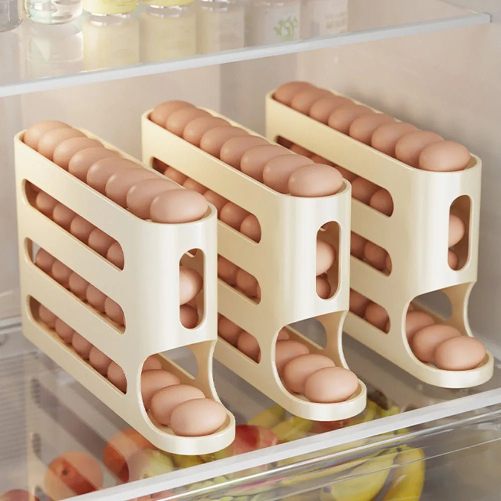 Refrigerator Egg Storage Box - 4 Tiers Fridge Egg Organizer Large Capacity Egg Holder for Fridge