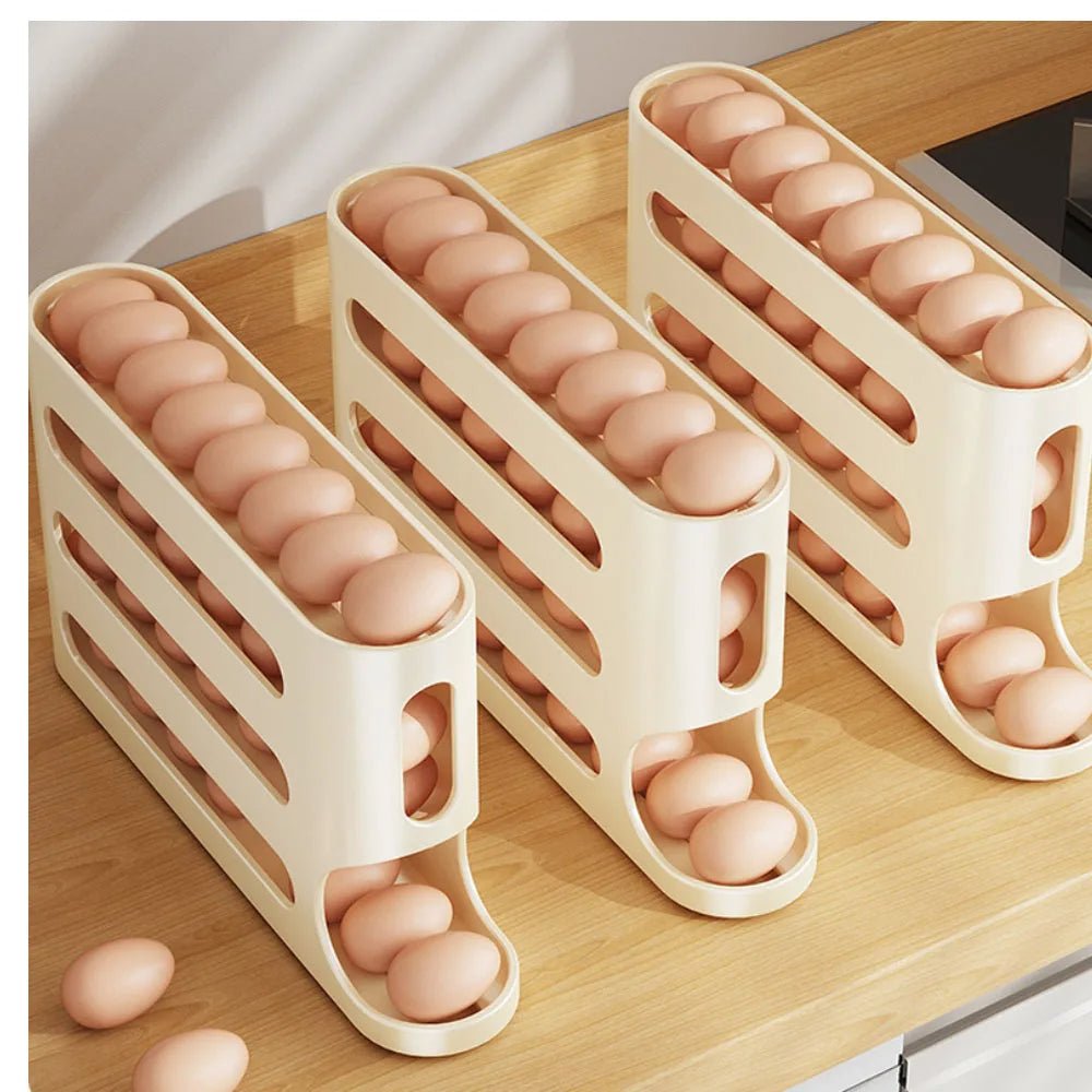 Refrigerator Egg Storage Box - 4 Tiers Fridge Egg Organizer Large Capacity Egg Holder for Fridge