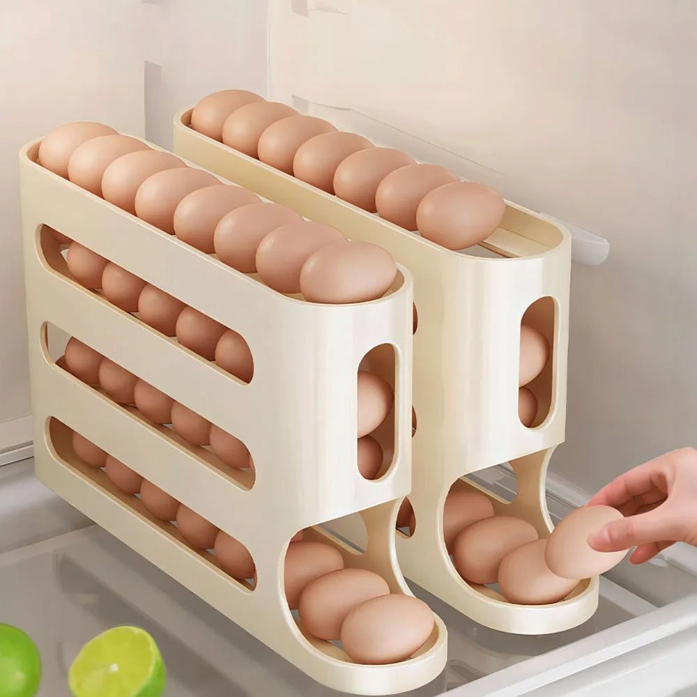 Refrigerator Egg Storage Box - 4 Tiers Fridge Egg Organizer Large Capacity Egg Holder for Fridge