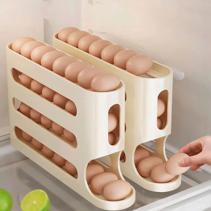 Refrigerator Egg Storage Box - 4 Tiers Fridge Egg Organizer Large Capacity Egg Holder for Fridge