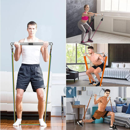 Resistance Band Bar Set - Heavy Exercise Bands Yoga Sports Training Physical Gym Equipment