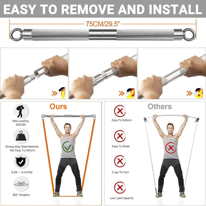 Resistance Band Bar Set - Heavy Exercise Bands Yoga Sports Training Physical Gym Equipment