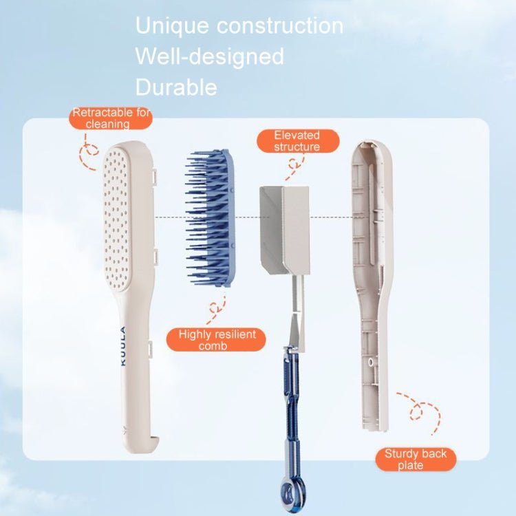 Retractable Self Cleaning Hair Brush Massager - Tangle-Free, Soothing Care, and Anti Static Comb