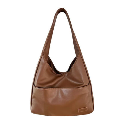 Retro-Chic Autumn Shoulder Tote Bag – Spacious PU Handbag for Women, Perfect for Leisure, Commuting, and College Life