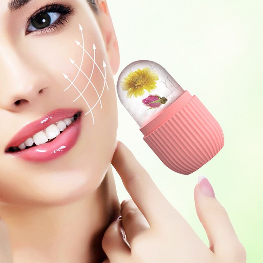 Reusable Ice Bucket Facial Massage - Face Lifting Ice Roller Ball Massager for Shrink Pores, Anti-Wrinkle, Reduce Puffiness, Improve Skin Elasticity and Stripes