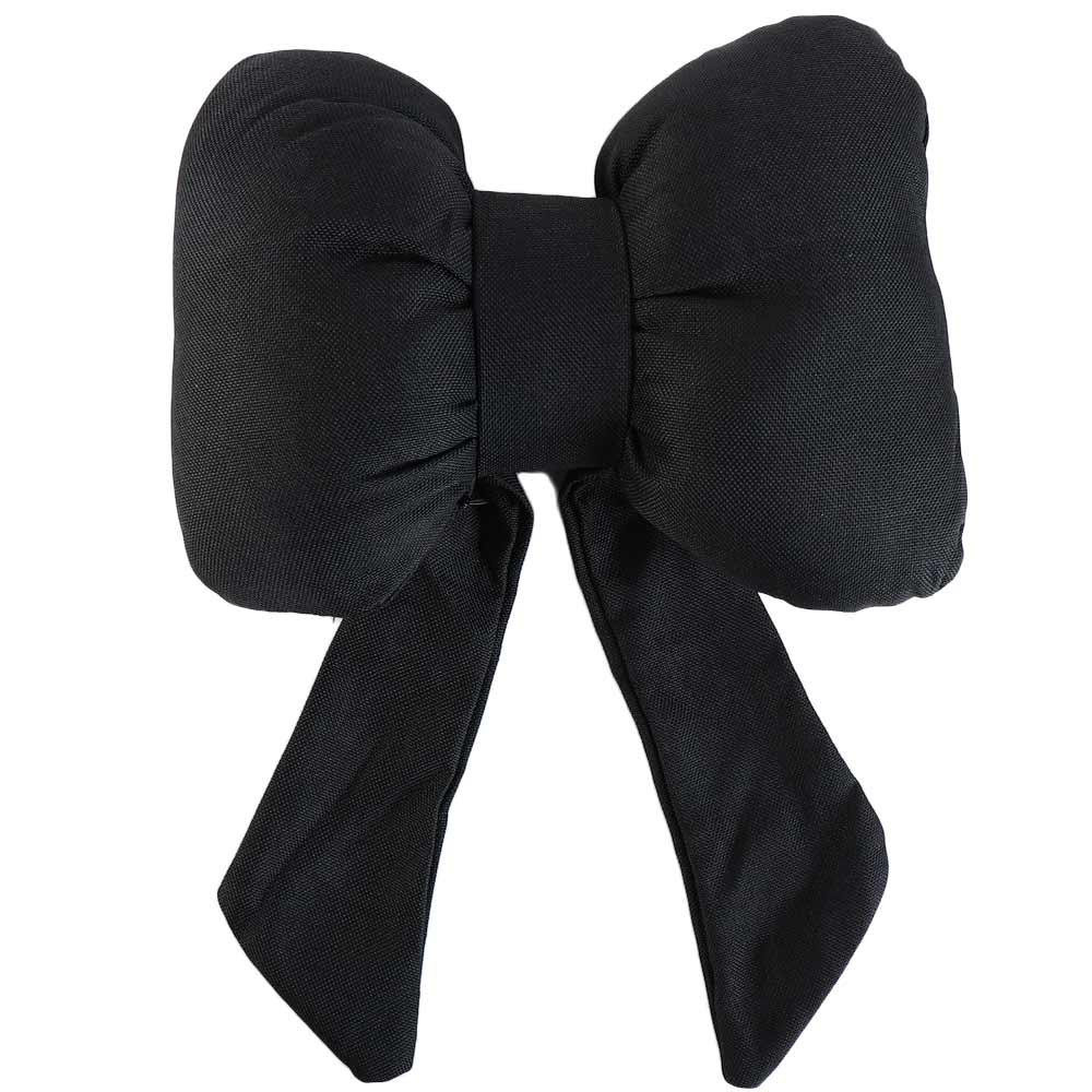 Ribbon Bow Car Neck Pillow – Linen Streamer Design, Ergonomic Cotton Comfort for Kids & Adults