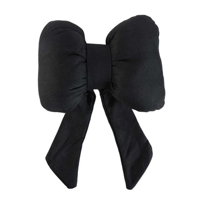 Ribbon Bow Car Neck Pillow – Linen Streamer Design, Ergonomic Cotton Comfort for Kids & Adults