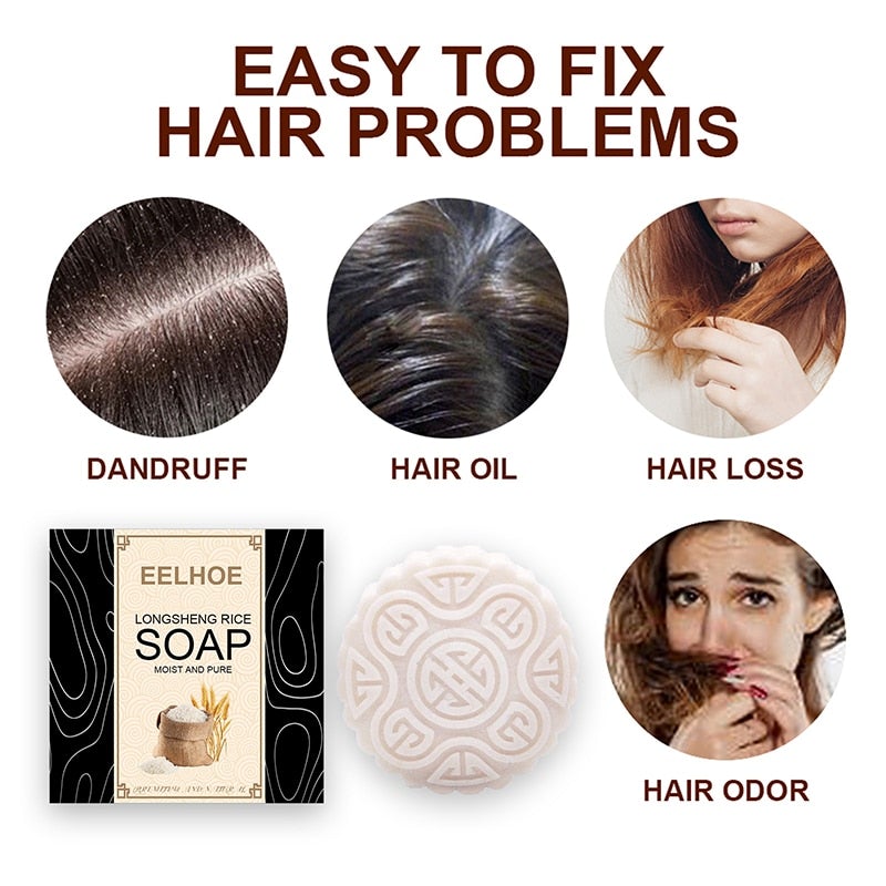 Rice Water Shampoo and Conditioner Bar, For Hair Repair, Anti-hair Loss