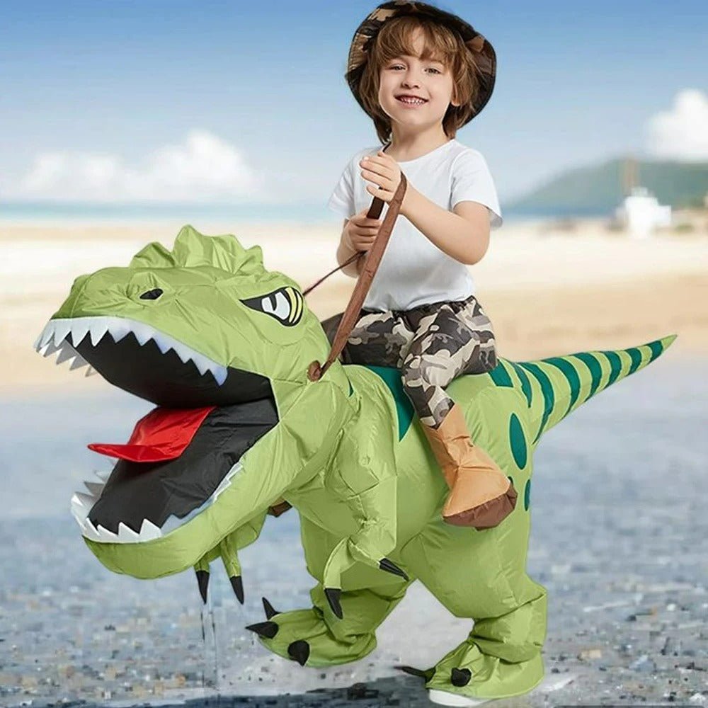 Ride-on Dinosaur Inflatable Costume - Outdoor Blow Up Dinosaur Costume for Parent-Child Activities, Tracking Games, and Children's Mascot