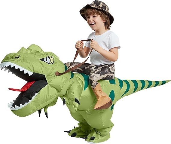 Ride-on Dinosaur Inflatable Costume - Outdoor Blow Up Dinosaur Costume for Parent-Child Activities, Tracking Games, and Children's Mascot