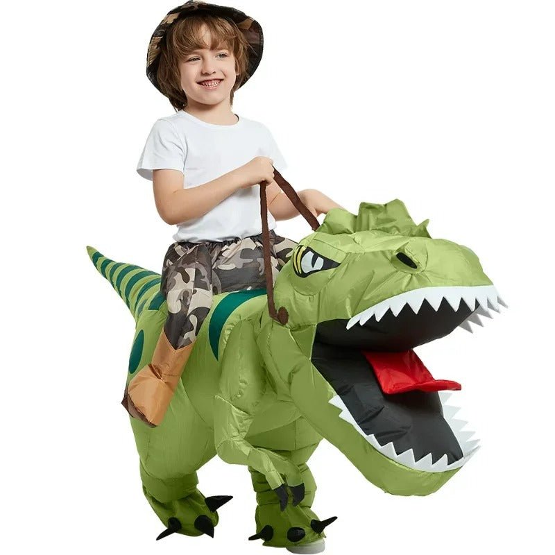 Ride-on Dinosaur Inflatable Costume - Outdoor Blow Up Dinosaur Costume for Parent-Child Activities, Tracking Games, and Children's Mascot