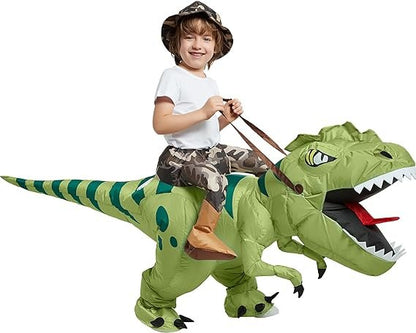 Ride-on Dinosaur Inflatable Costume - Outdoor Blow Up Dinosaur Costume for Parent-Child Activities, Tracking Games, and Children's Mascot