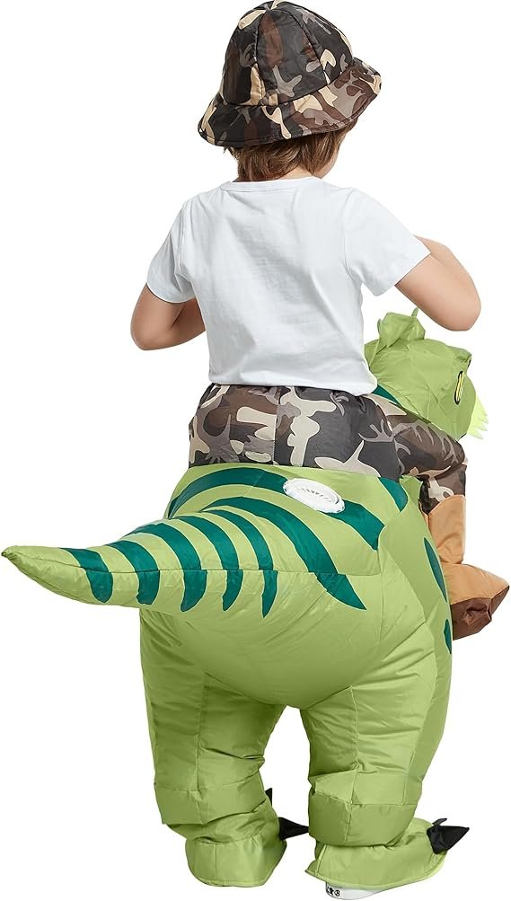 Ride-on Dinosaur Inflatable Costume - Outdoor Blow Up Dinosaur Costume for Parent-Child Activities, Tracking Games, and Children's Mascot