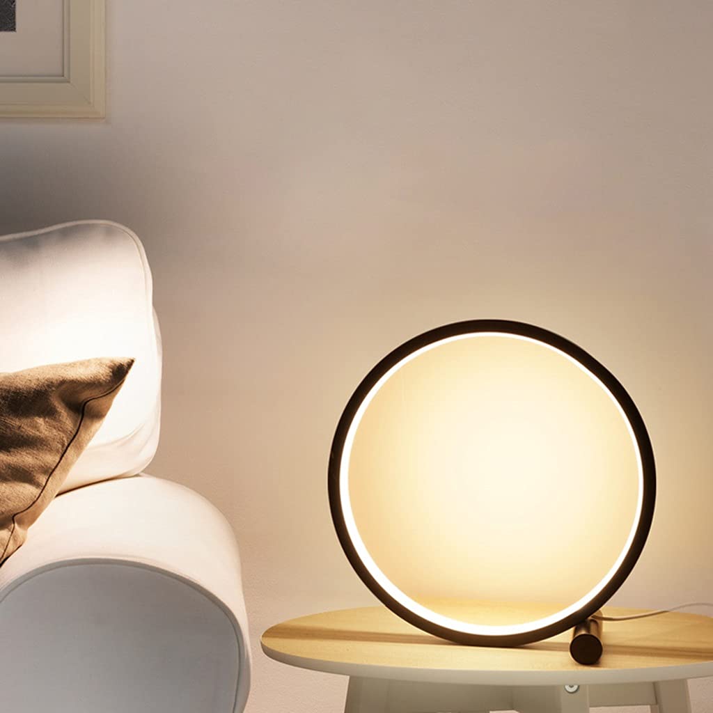 Ring Desk Lamp – Dimmable LED Night Light for Reading & Study, Perfect for Bedroom or Bedside Table Décor