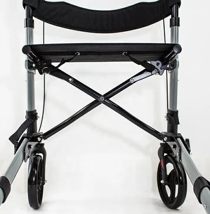 Rollator Walker and Transit Chair 2 in 1 - Folding Rollator Walker for Seniors & Adults, Height Adjustable Rolling Mobility Aid