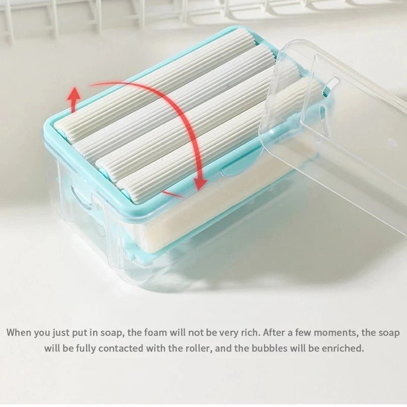 Roller Dish Cleaning Bar Soap Holder - Multifunctional Soap Dish for Home and Bathroom Keeps Soap Dry & Easy to Clean