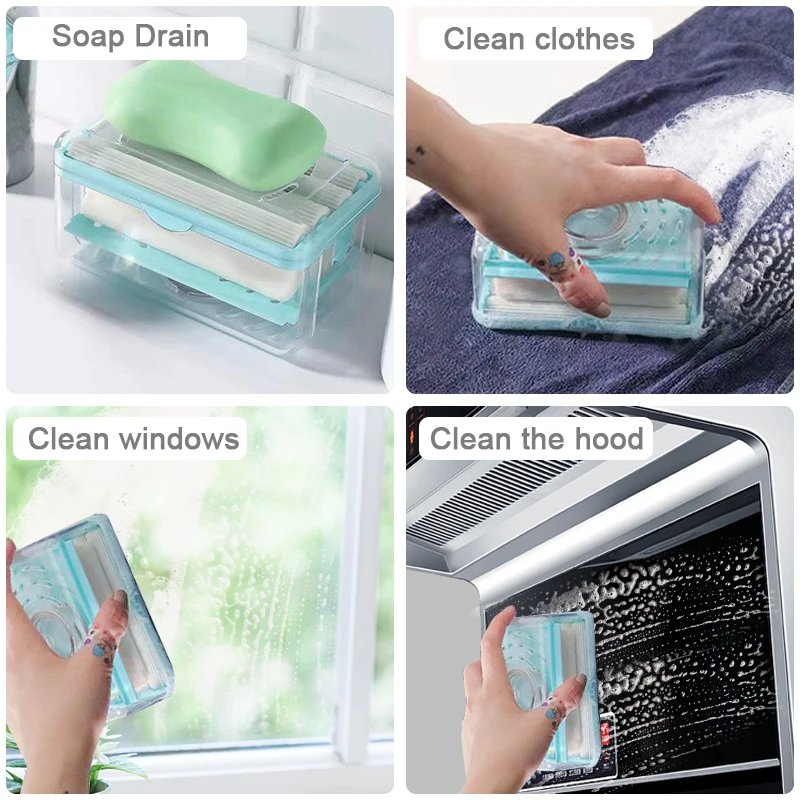 Roller Dish Cleaning Bar Soap Holder - Multifunctional Soap Dish for Home and Bathroom Keeps Soap Dry & Easy to Clean