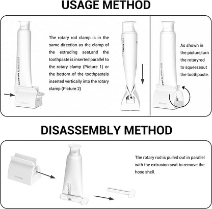 Rolling Tube Toothpaste Squeezer Stand Holder Dispenser for Bathroom