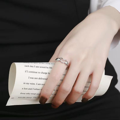 Romantic Double Hand Heart Rings – Adjustable Couple Jewelry for Weddings, Birthdays & Love Celebrations Perfect for Valentine's Gift