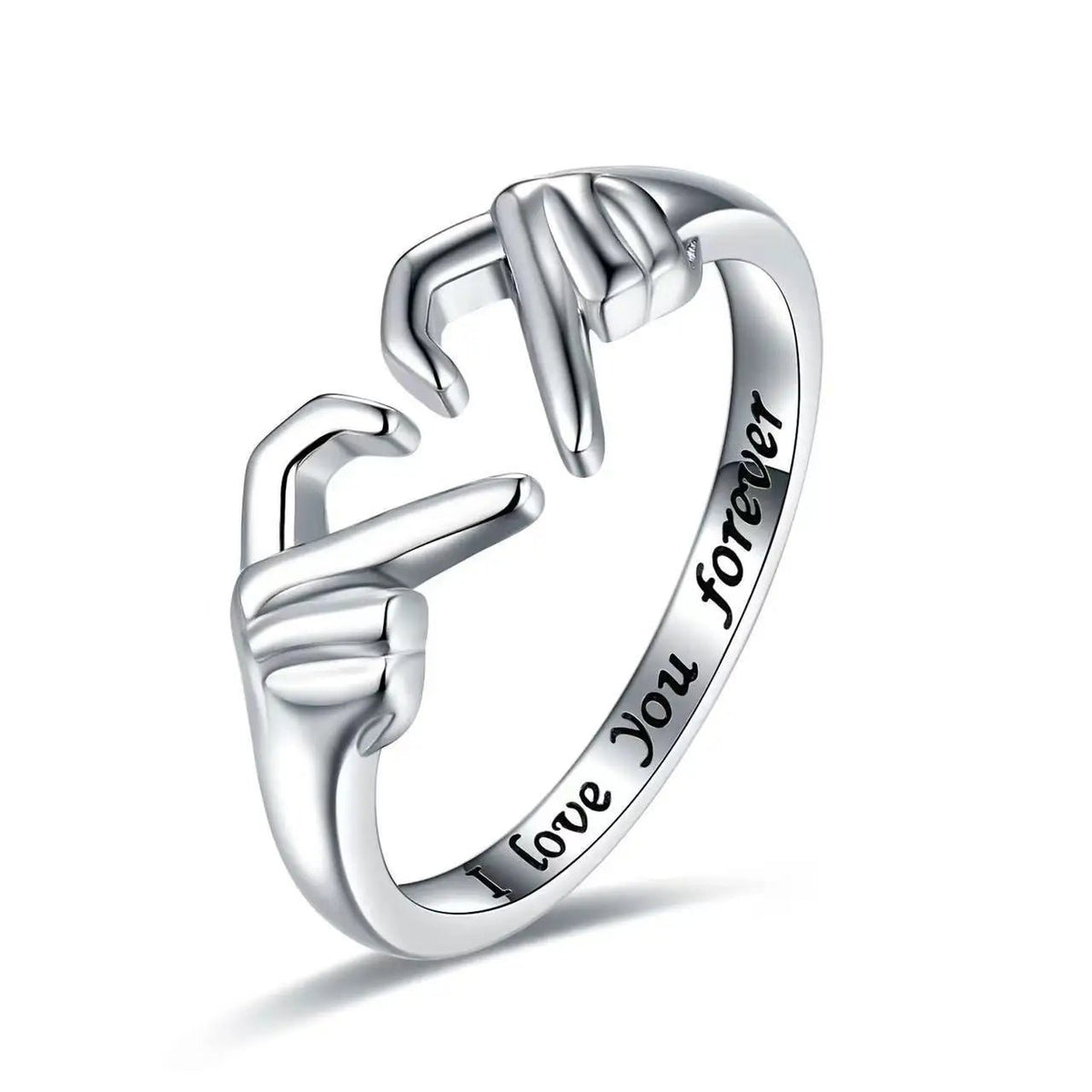 Romantic Double Hand Heart Rings – Adjustable Couple Jewelry for Weddings, Birthdays & Love Celebrations Perfect for Valentine's Gift