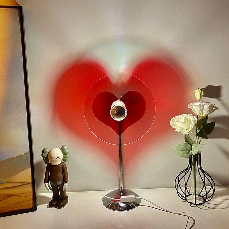 Valentine's Day Romantic Heart Light Lamp - Sunset Led Light for Living Room, Barber Shop, Background Wall Decoration and Bedroom