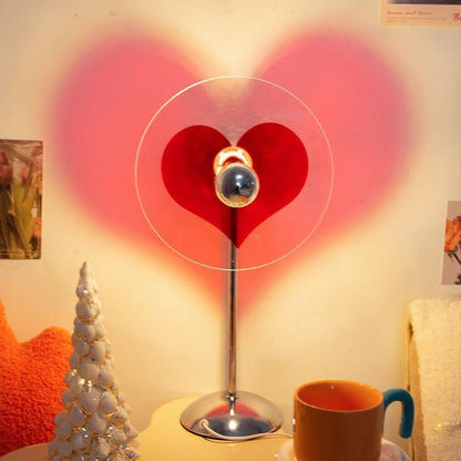 Valentine's Day Romantic Heart Light Lamp - Sunset Led Light for Living Room, Barber Shop, Background Wall Decoration and Bedroom