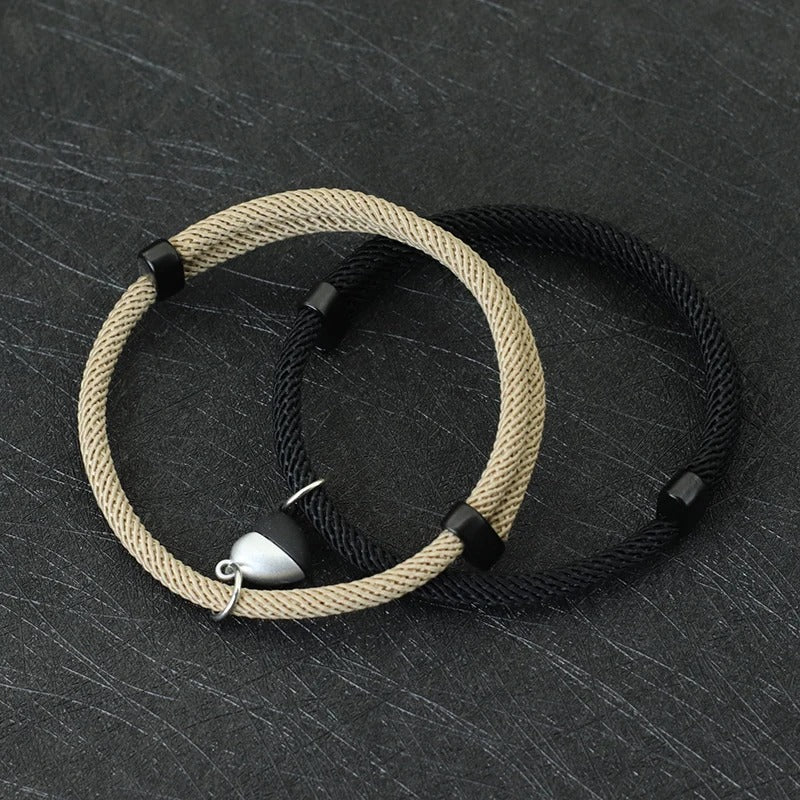 Romantic Magnet Couple Bracelet -  Pair Magnetic Spherical Bracelets for Friendship and Couples Perfect for Valentine's Day